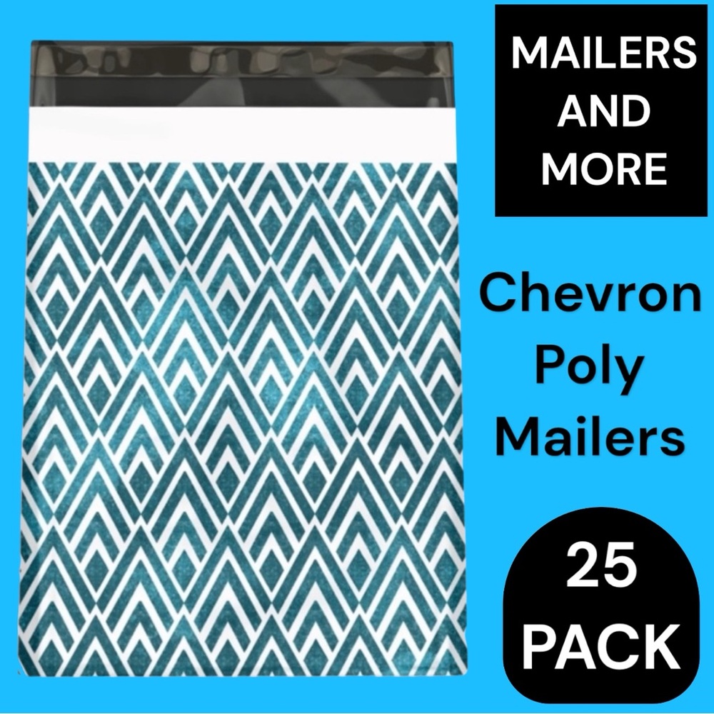 25 10X13 Poly Mailers, Geometric Chevron, Shipping Envelopes PRICE IS FIRM - Picture 4 of 8